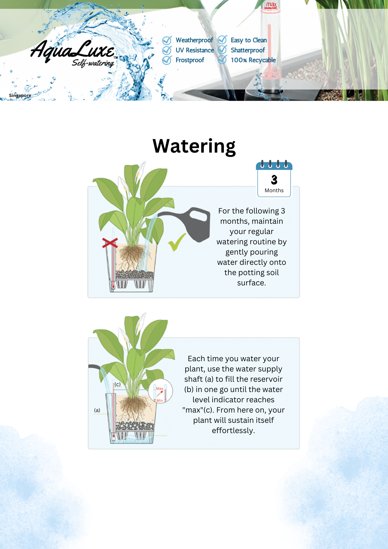 AquaLuxe Self Watering - watering